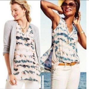 Cabi Gelato Watercolor Sleeveless Top Blouse Size Small like new.